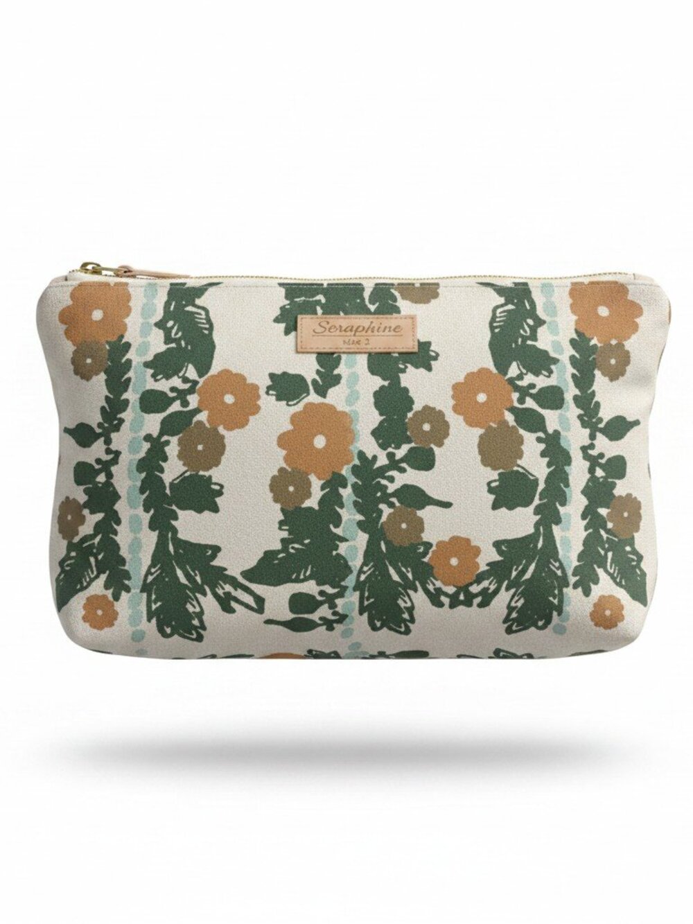 Erin Flett Handmade Floral Barkcloth Clutch Pouch Made in Maine